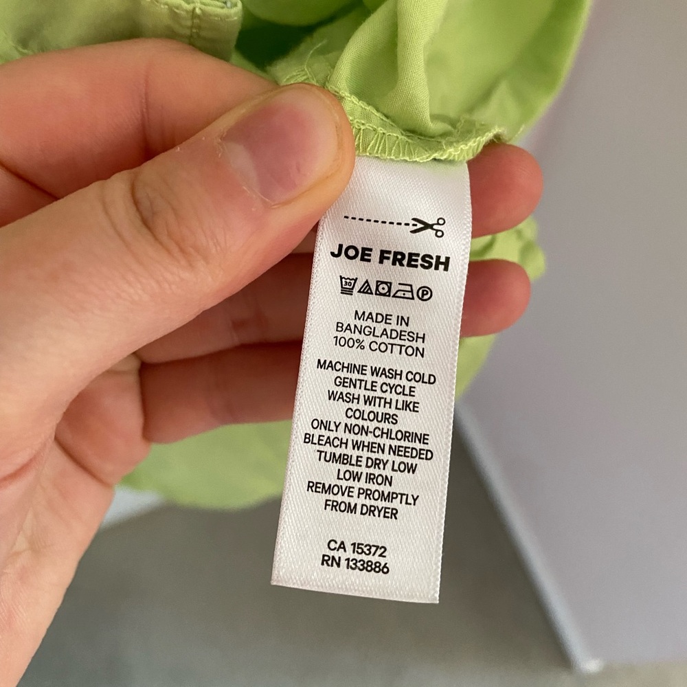 Joe Fresh Oversized Button-Down Shirt in Lime Green - Picture 6 of 9